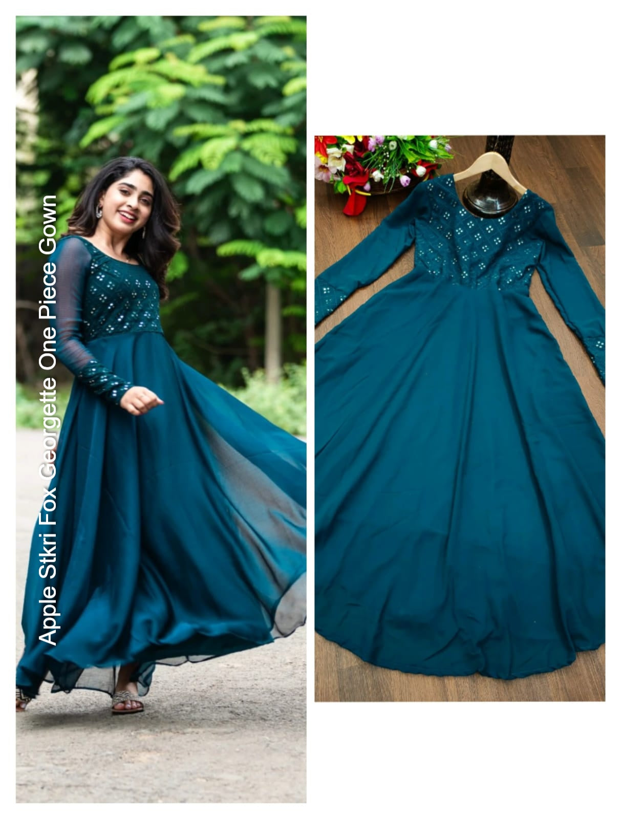Apple Stkri Fox Georgette One Piece Gown