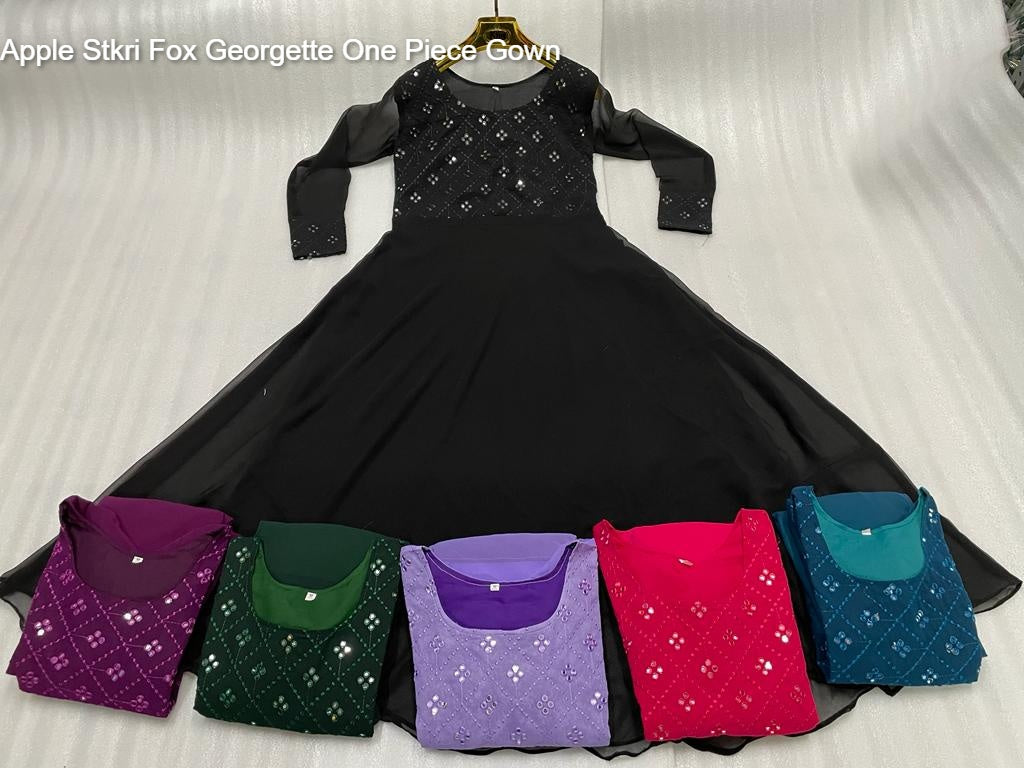 Apple Stkri Fox Georgette One Piece Gown