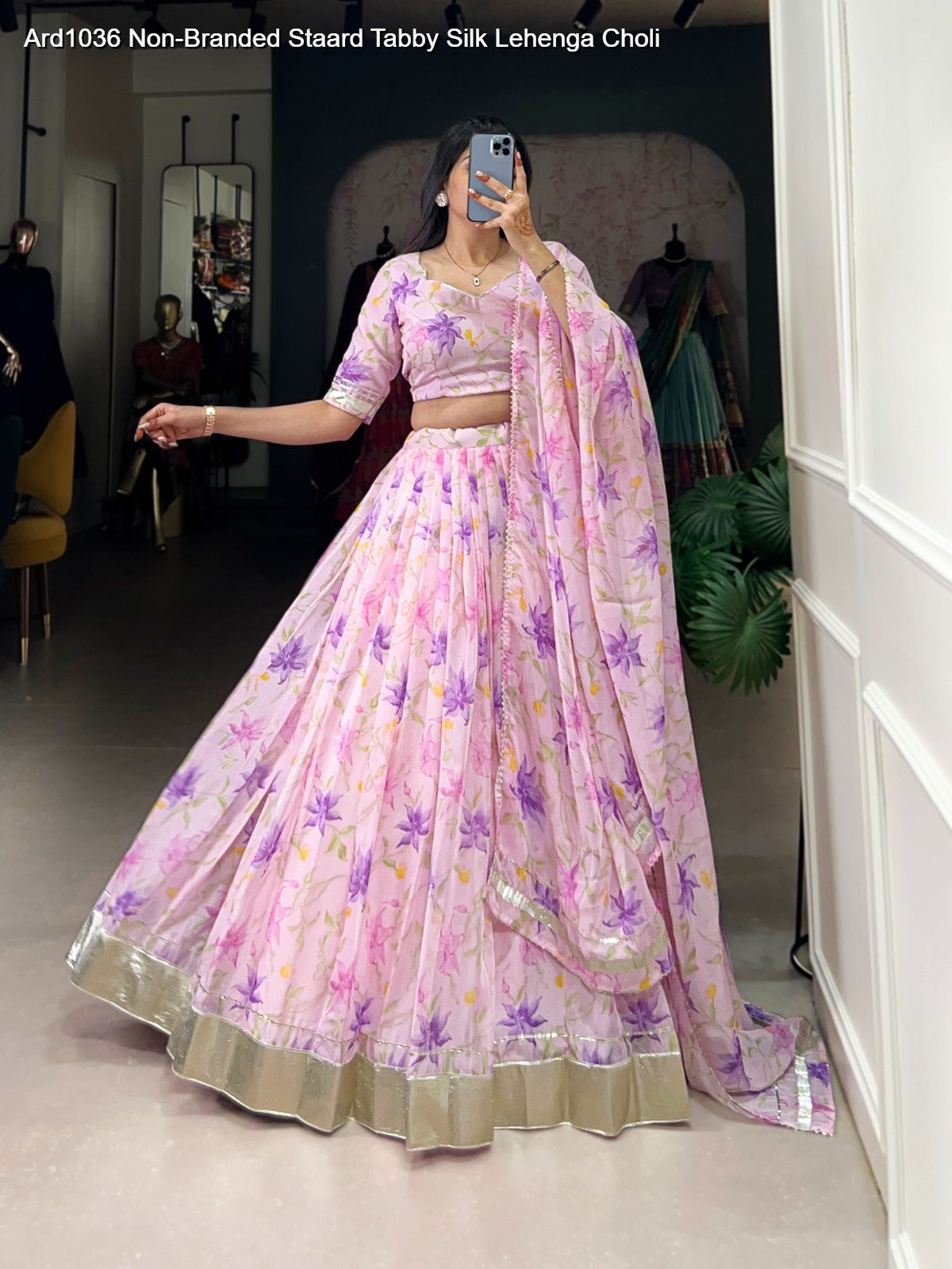 Ard1036 Non-Branded Staard Tabby Silk Lehenga Choli