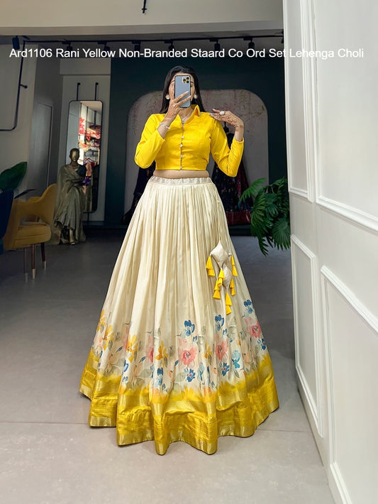 Ard1106 Rani Yellow Non-Branded Staard Co Ord Set Lehenga Choli
