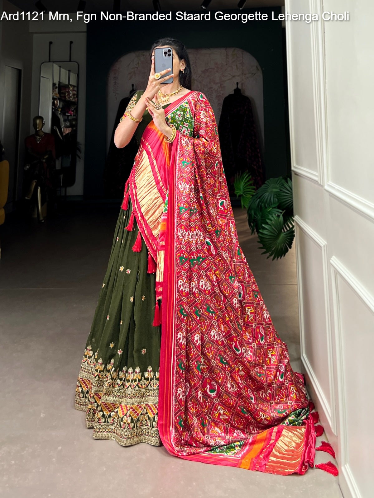 Ard1121 Mrn, Fgn Non-Branded Staard Georgette Lehenga Choli