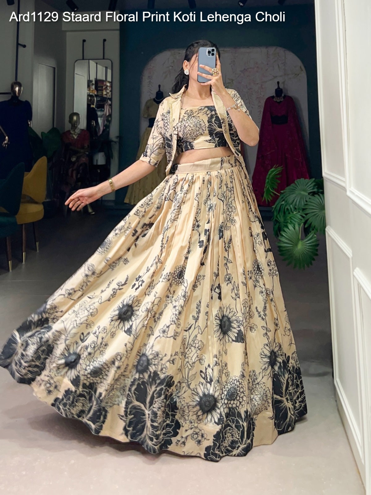 Ard1129 Staard Floral Print Koti Lehenga Choli