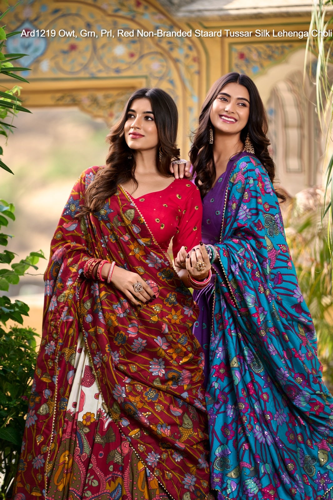 Ard1219 Owt, Grn, Prl, Red Non-Branded Staard Tussar Silk Lehenga Choli