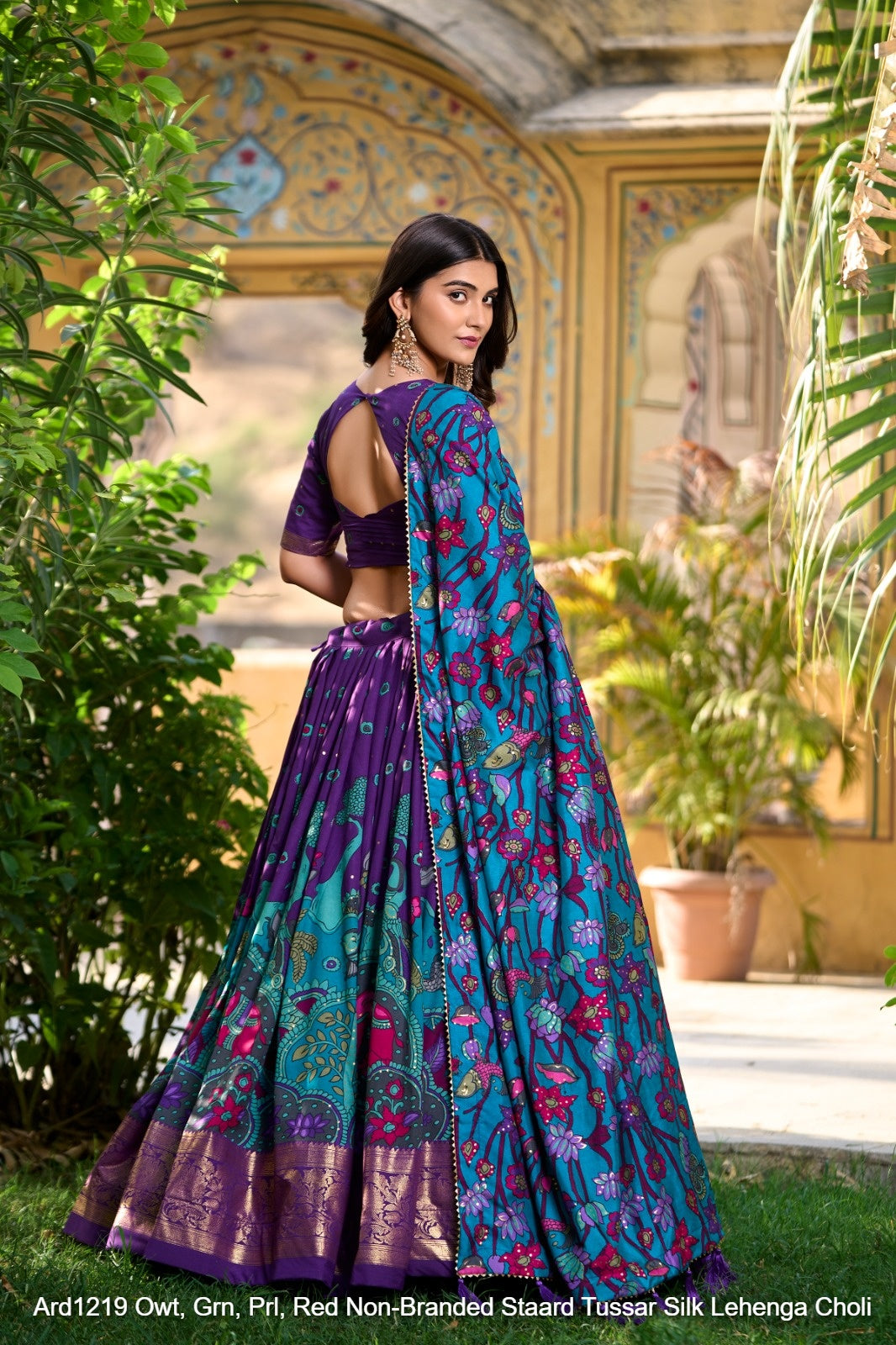 Ard1219 Owt, Grn, Prl, Red Non-Branded Staard Tussar Silk Lehenga Choli