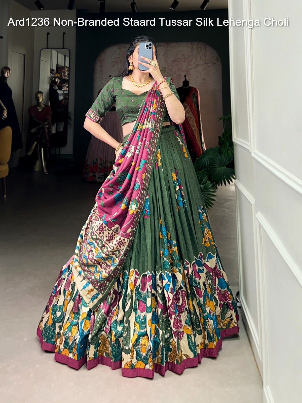 Ard1236 Non-Branded Staard Tussar Silk Lehenga Choli
