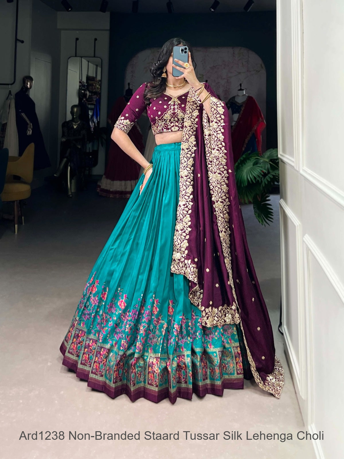 Ard1238 Non-Branded Staard Tussar Silk Lehenga Choli