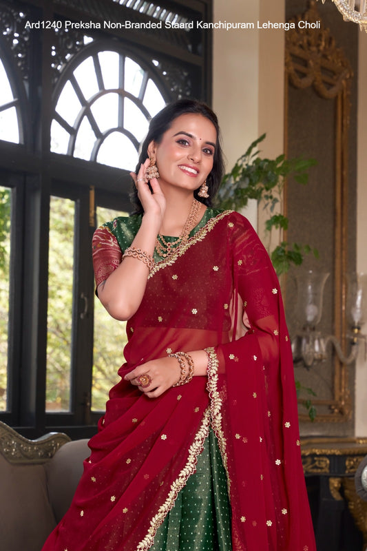 Ard1240 Preksha Non-Branded Staard Kanchipuram Lehenga Choli