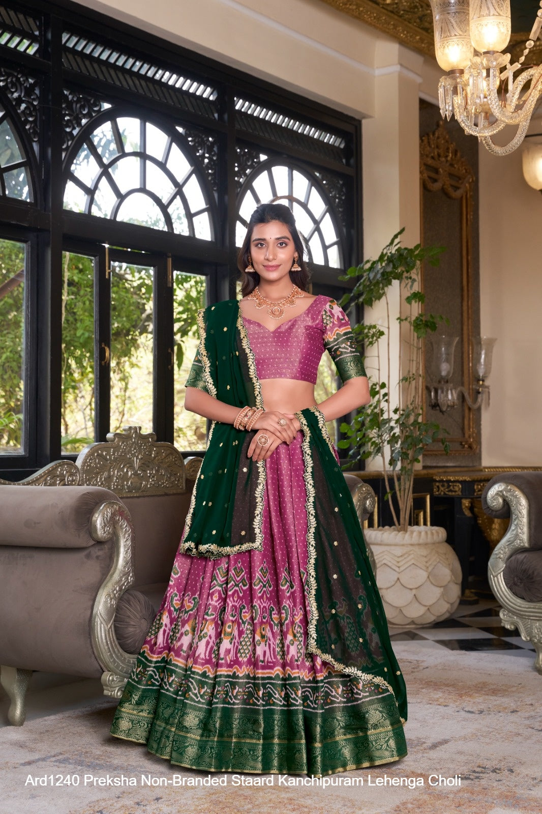 Ard1240 Preksha Non-Branded Staard Kanchipuram Lehenga Choli