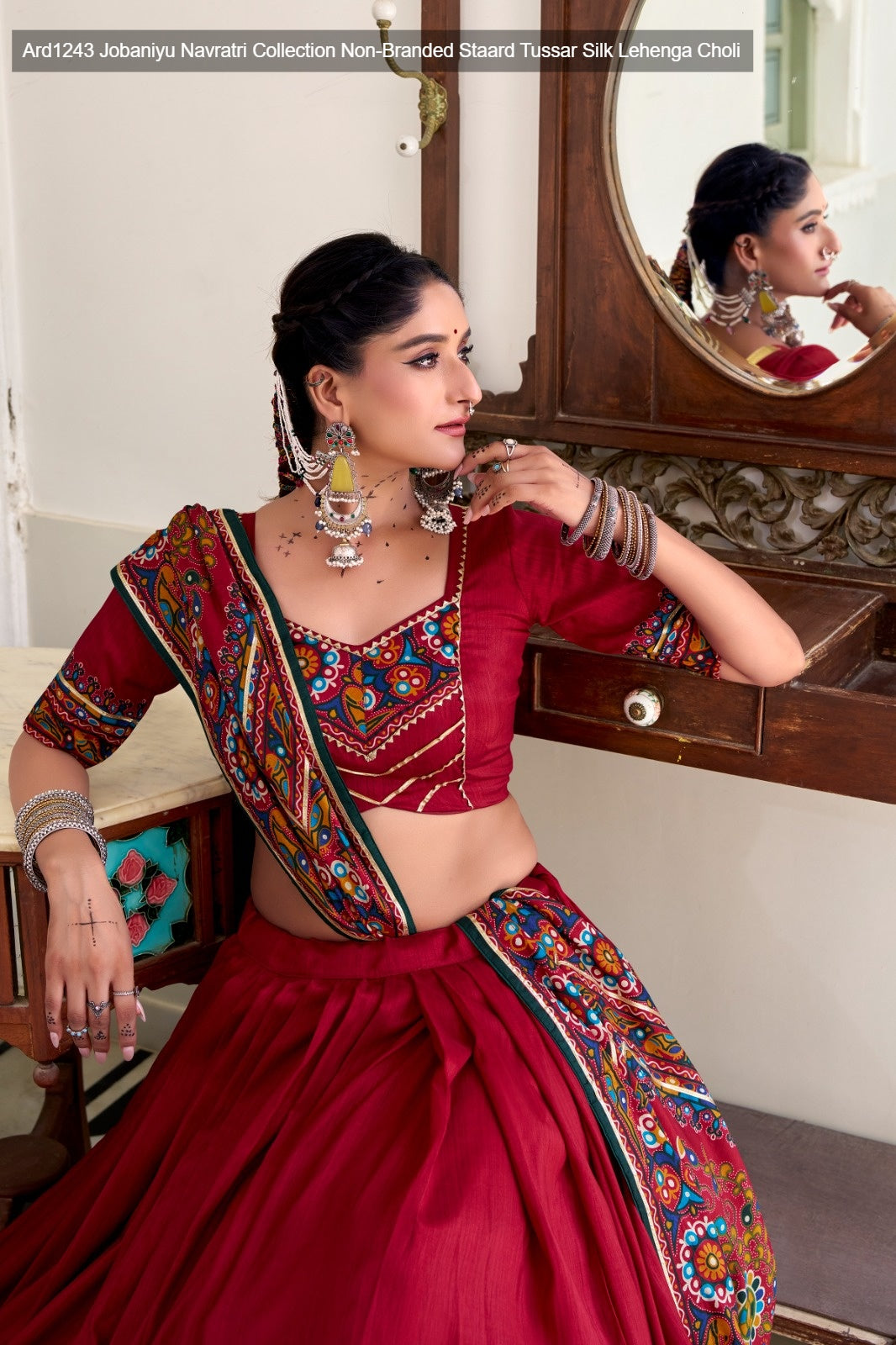 Ard1243 Jobaniyu Navratri Collection Non-Branded Staard Tussar Silk Lehenga Choli
