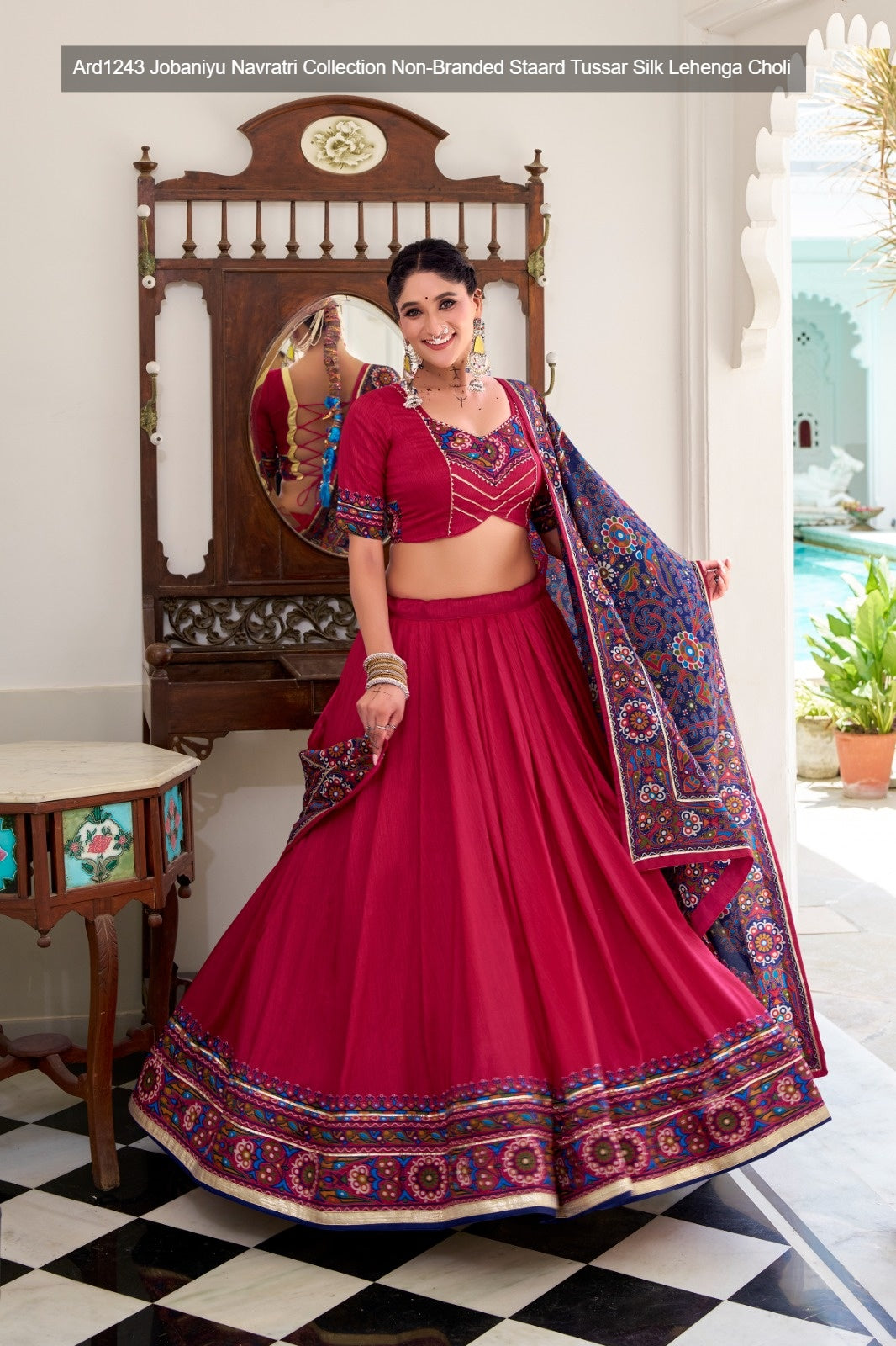 Ard1243 Jobaniyu Navratri Collection Non-Branded Staard Tussar Silk Lehenga Choli