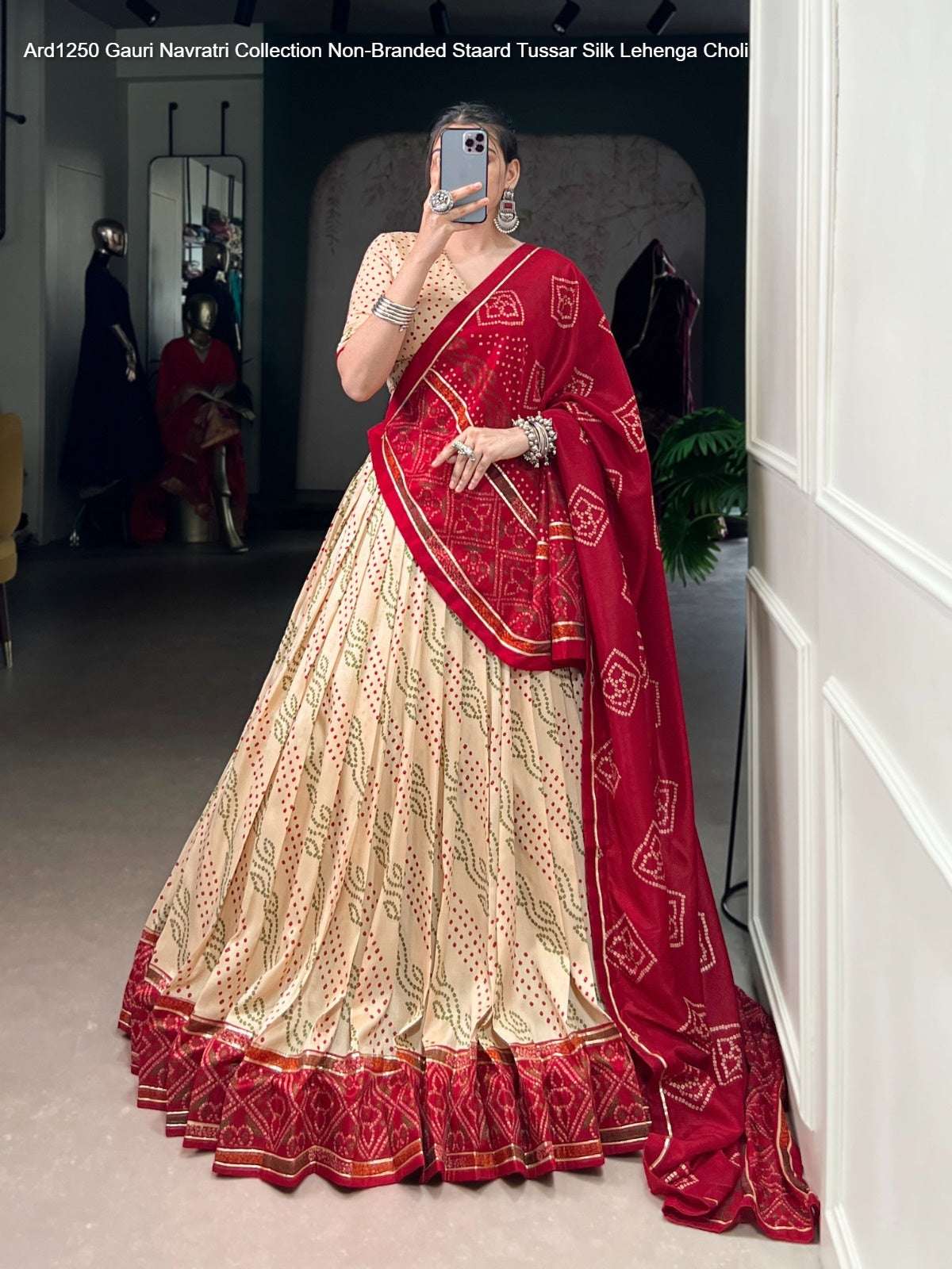 Ard1250 Gauri Navratri Collection Non-Branded Staard Tussar Silk Lehenga Choli