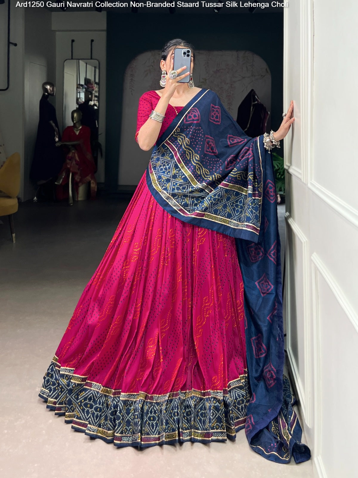 Ard1250 Gauri Navratri Collection Non-Branded Staard Tussar Silk Lehenga Choli