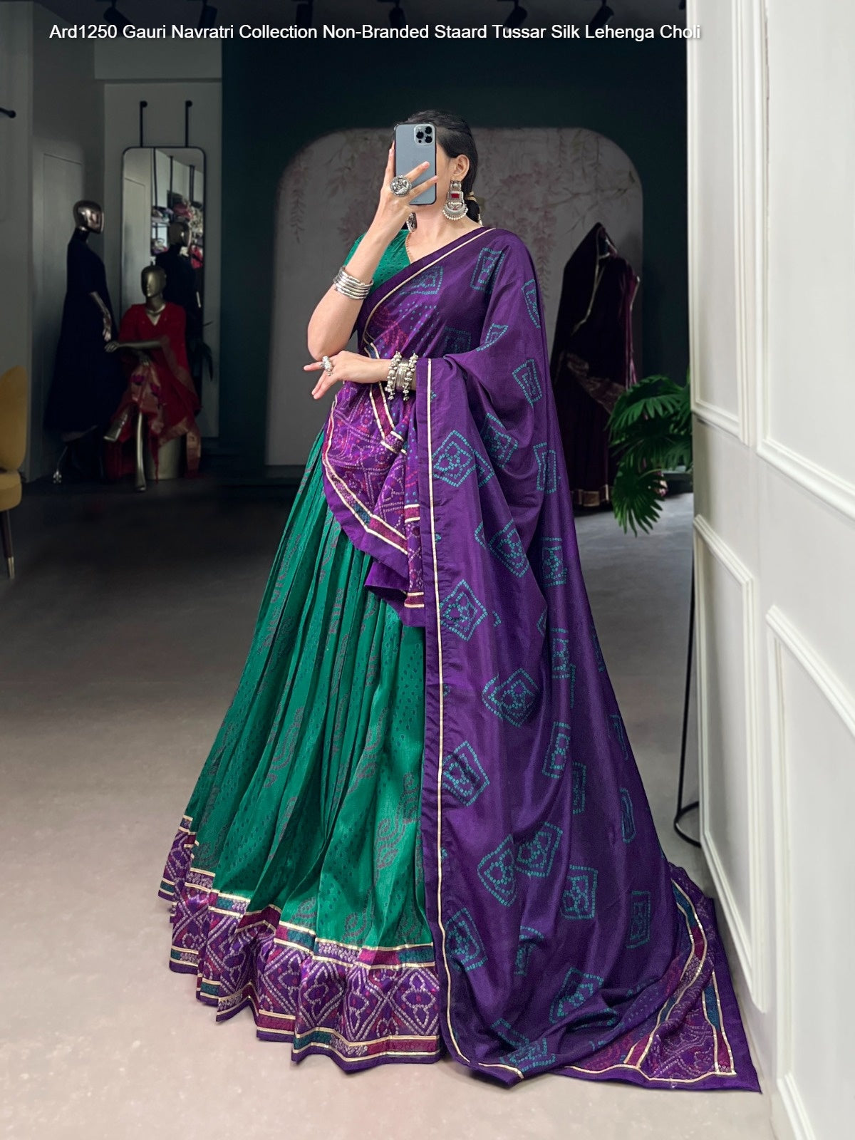 Ard1250 Gauri Navratri Collection Non-Branded Staard Tussar Silk Lehenga Choli