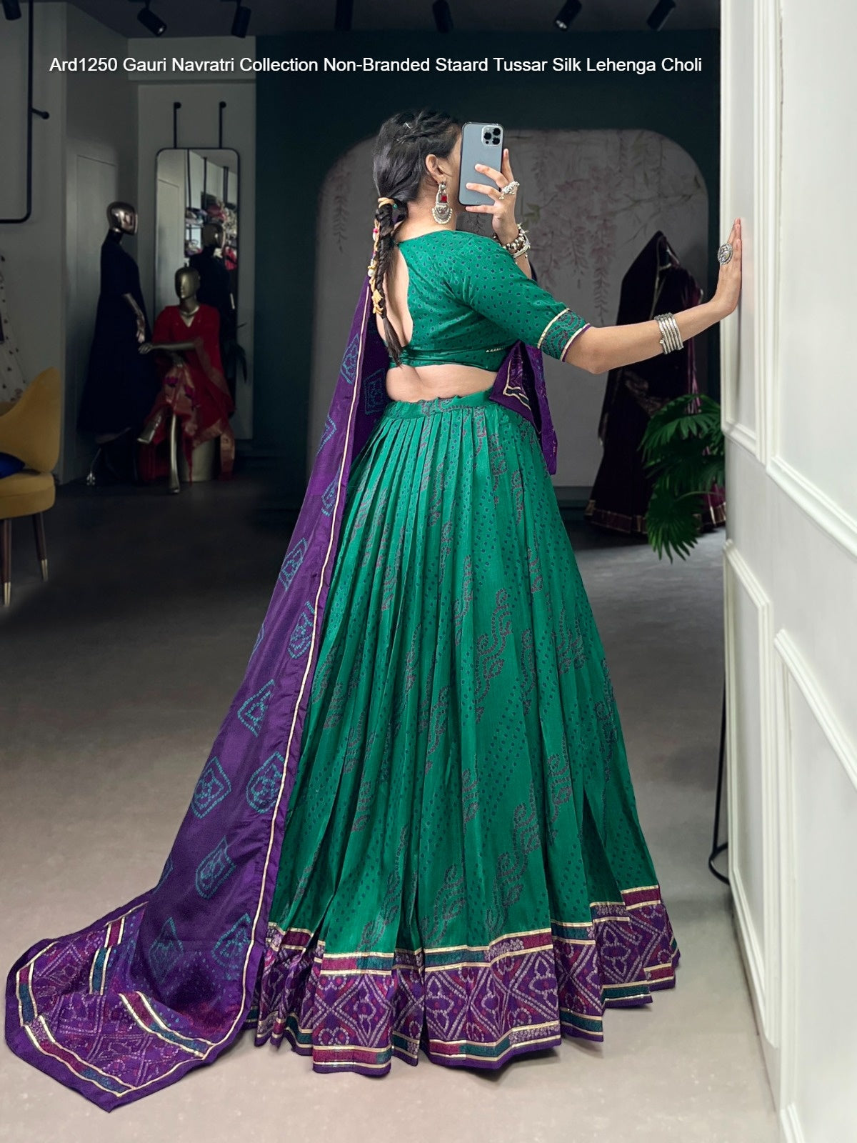 Ard1250 Gauri Navratri Collection Non-Branded Staard Tussar Silk Lehenga Choli