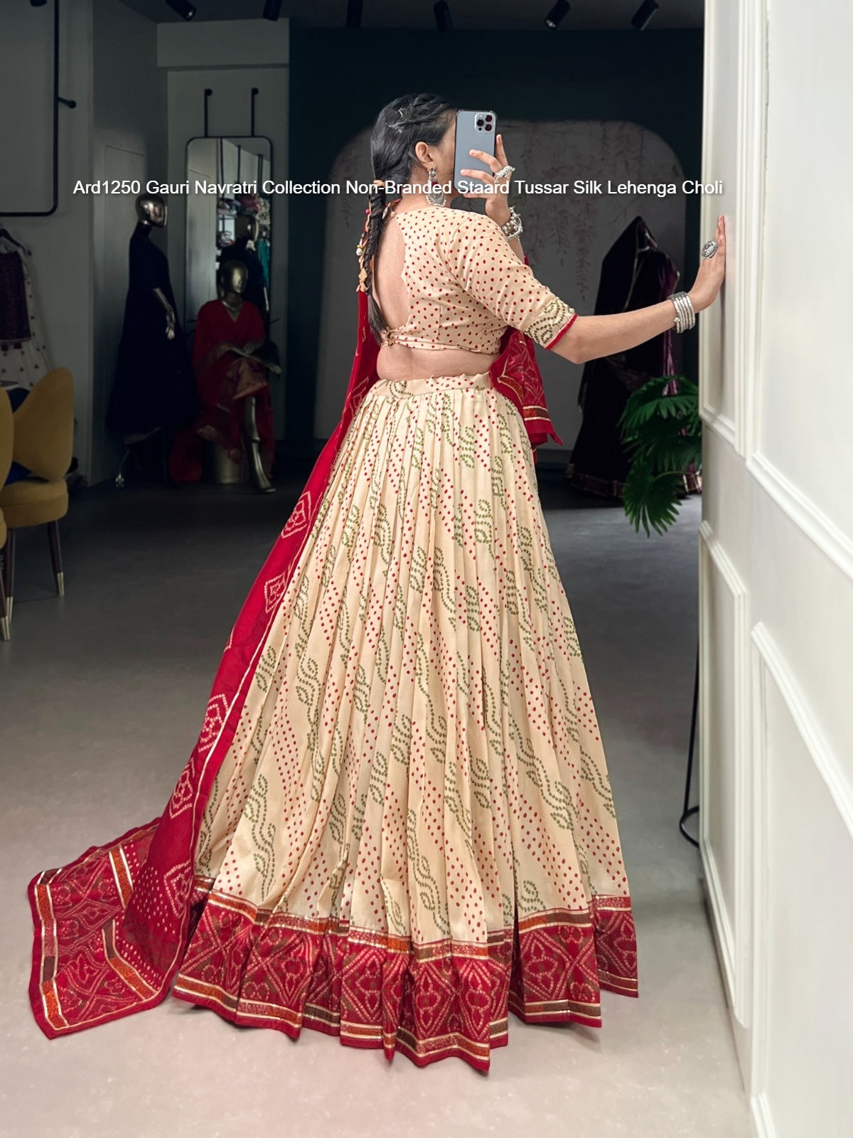 Ard1250 Gauri Navratri Collection Non-Branded Staard Tussar Silk Lehenga Choli