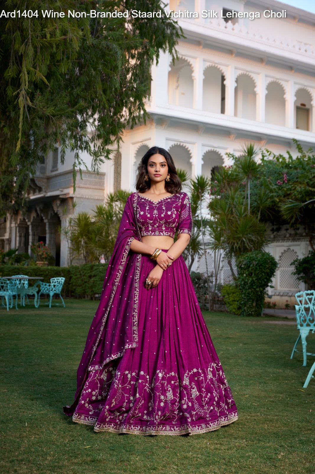Ard1404 Wine Non-Branded Staard Vichitra Silk Lehenga Choli