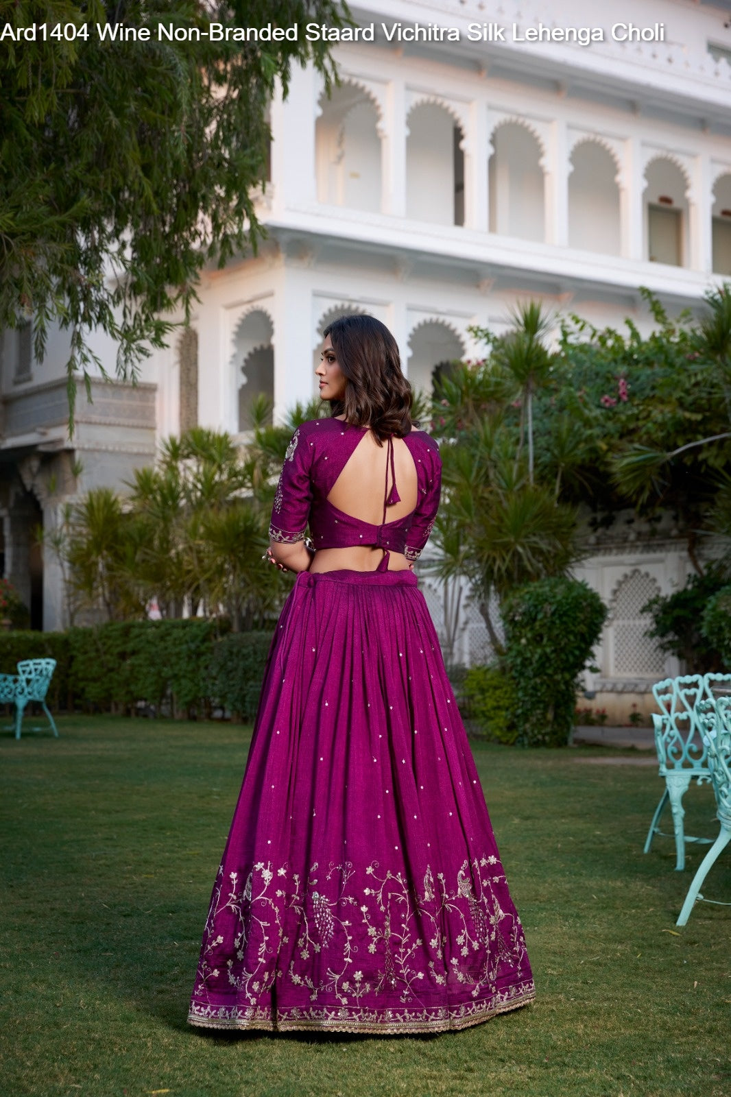 Ard1404 Wine Non-Branded Staard Vichitra Silk Lehenga Choli