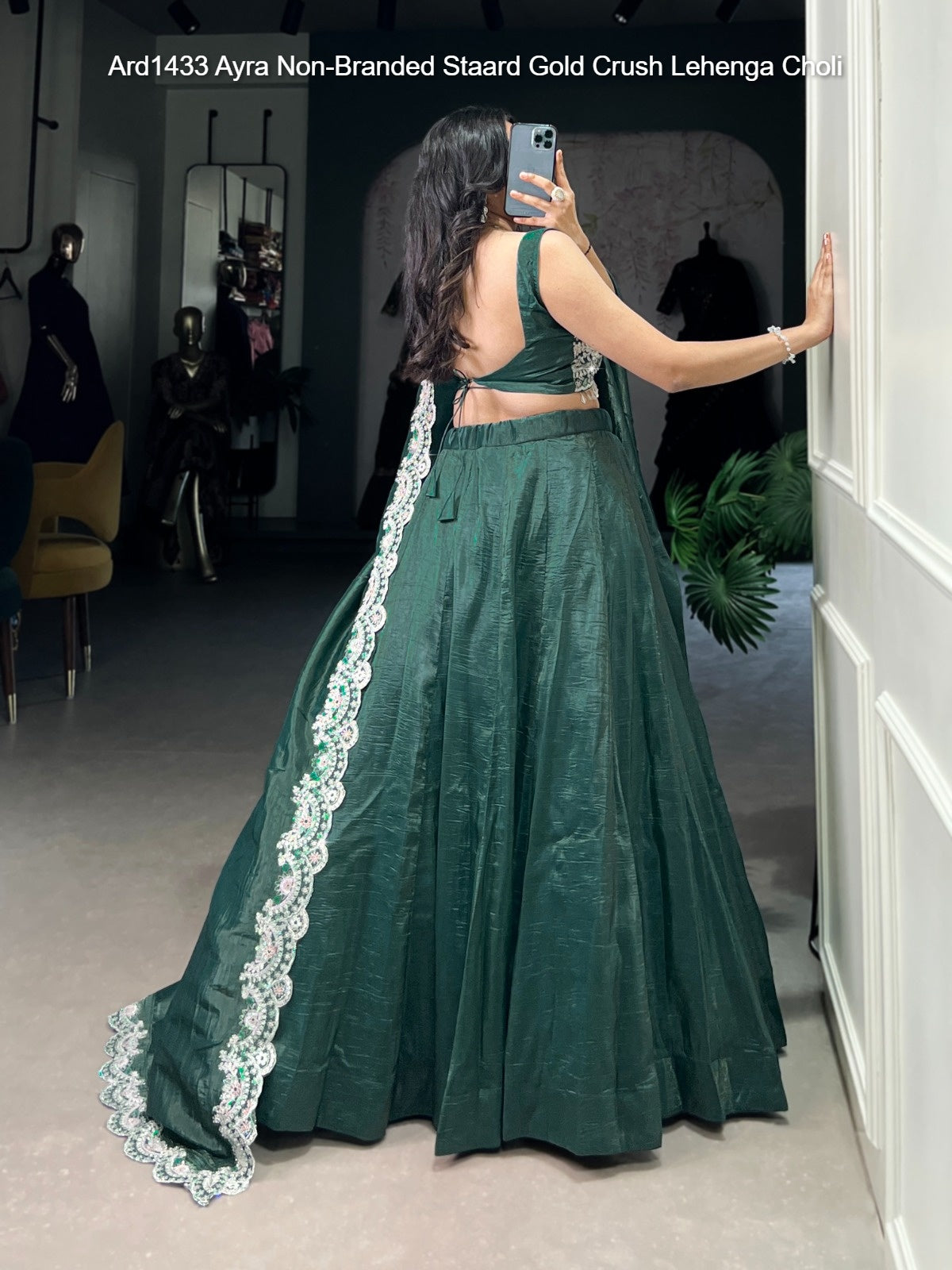 Ard1433 Ayra Non-Branded Staard Gold Crush Lehenga Choli