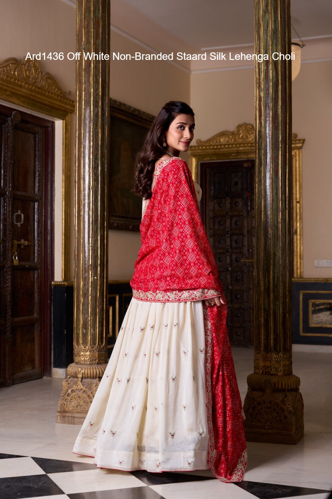 Ard1436 Off White Non-Branded Staard Silk Lehenga Choli