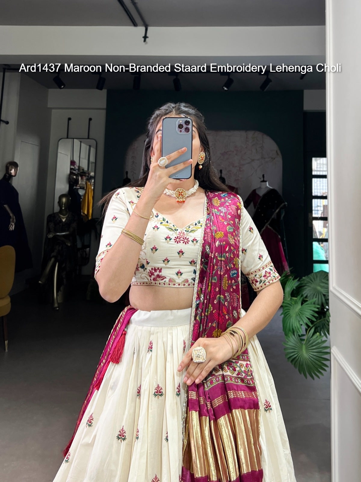 Ard1437 Maroon Non-Branded Staard Embroidery Lehenga Choli