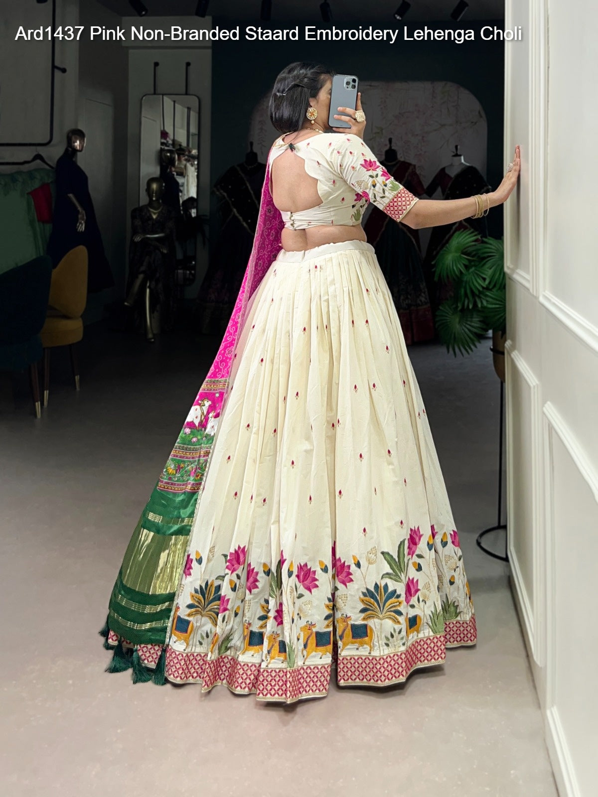 Ard1437 Pink Non-Branded Staard Embroidery Lehenga Choli