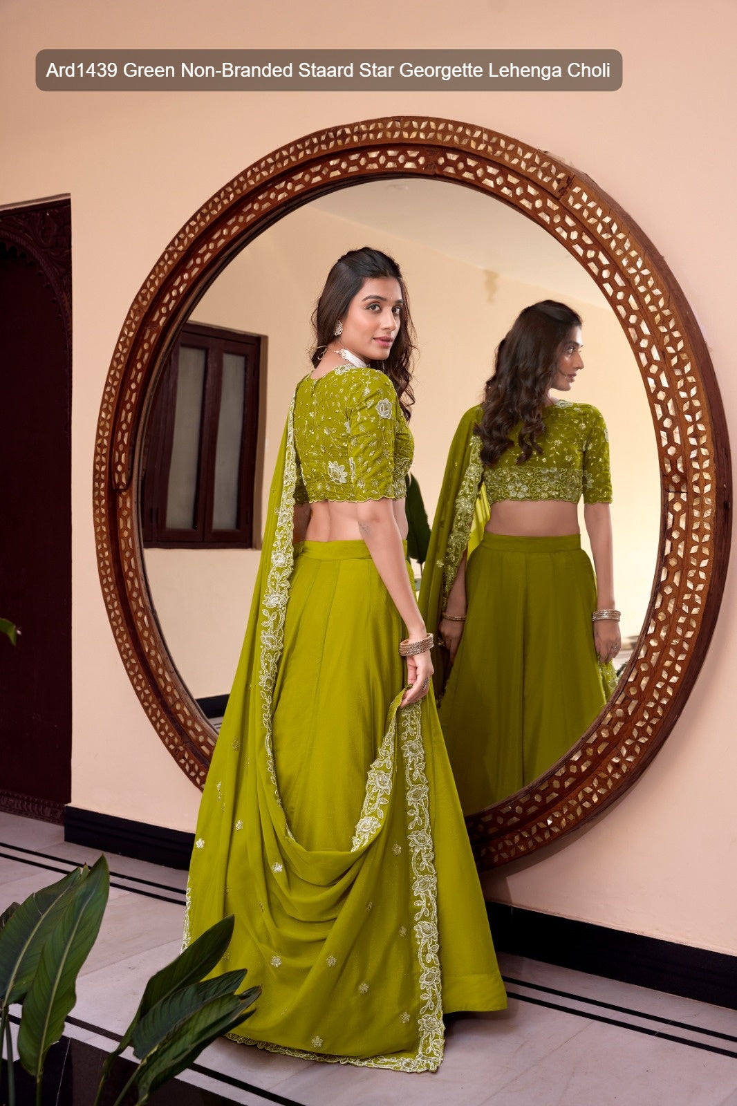 Ard1439 Green Non-Branded Staard Star Georgette Lehenga Choli
