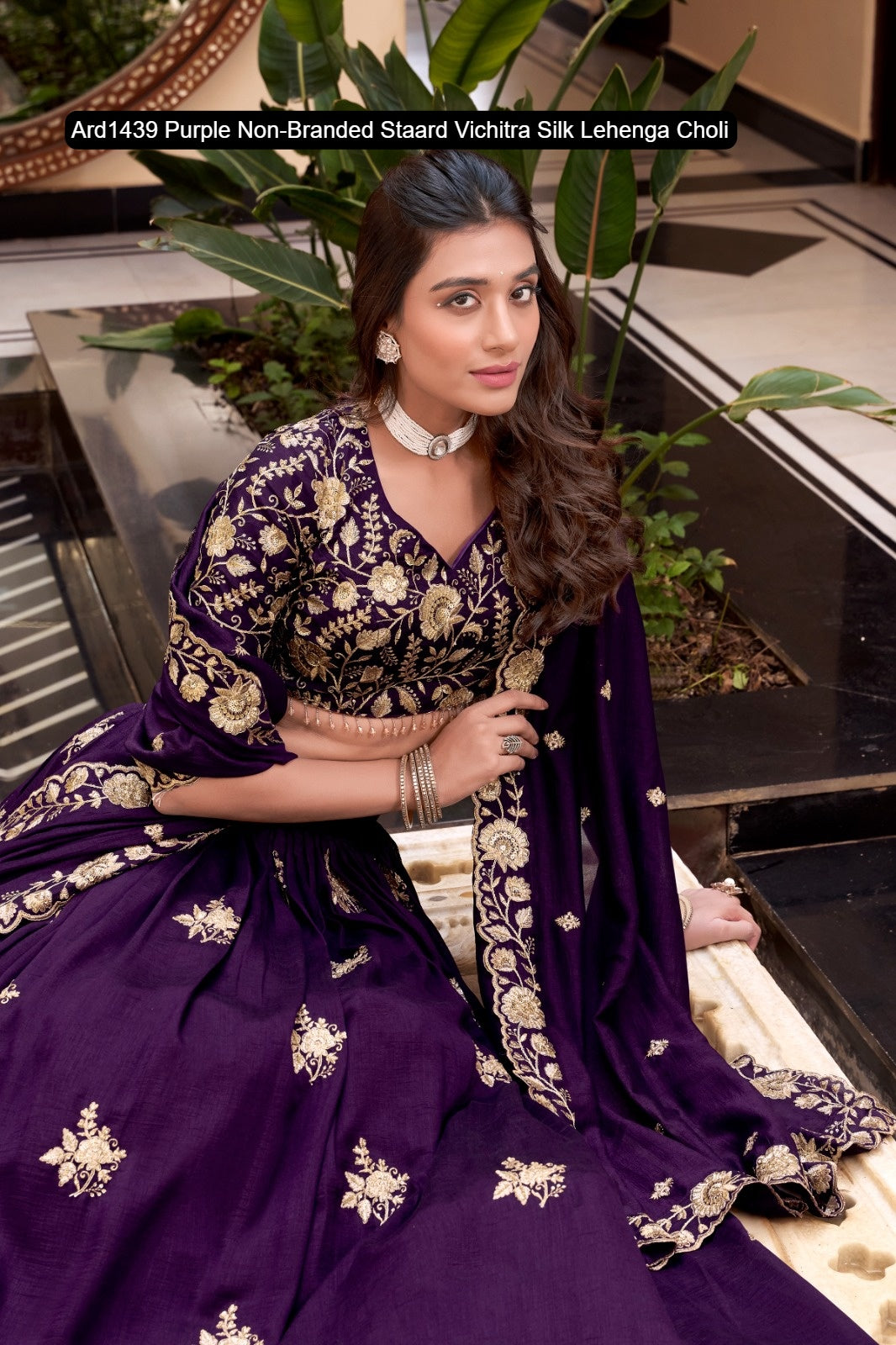 Ard1439 Purple Non-Branded Staard Vichitra Silk Lehenga Choli