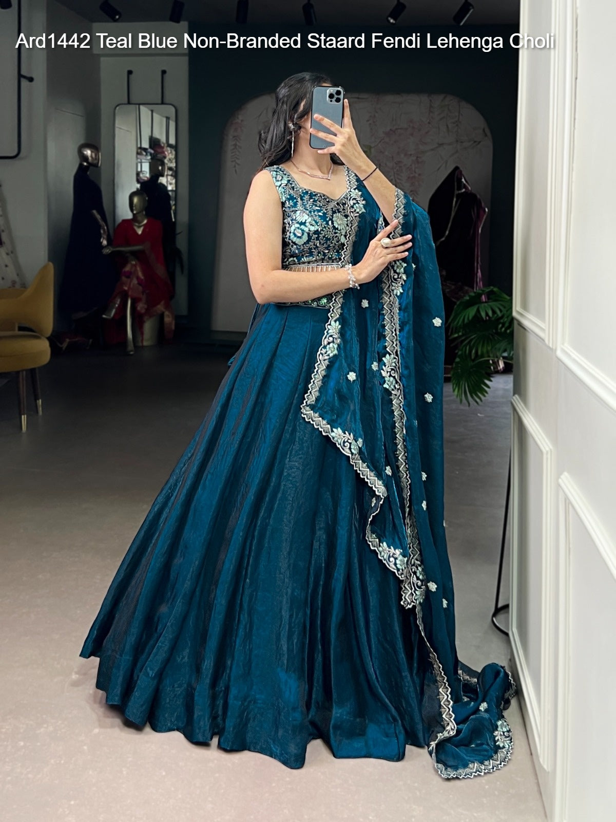 Ard1442 Teal Blue Non-Branded Staard Fendi Lehenga Choli
