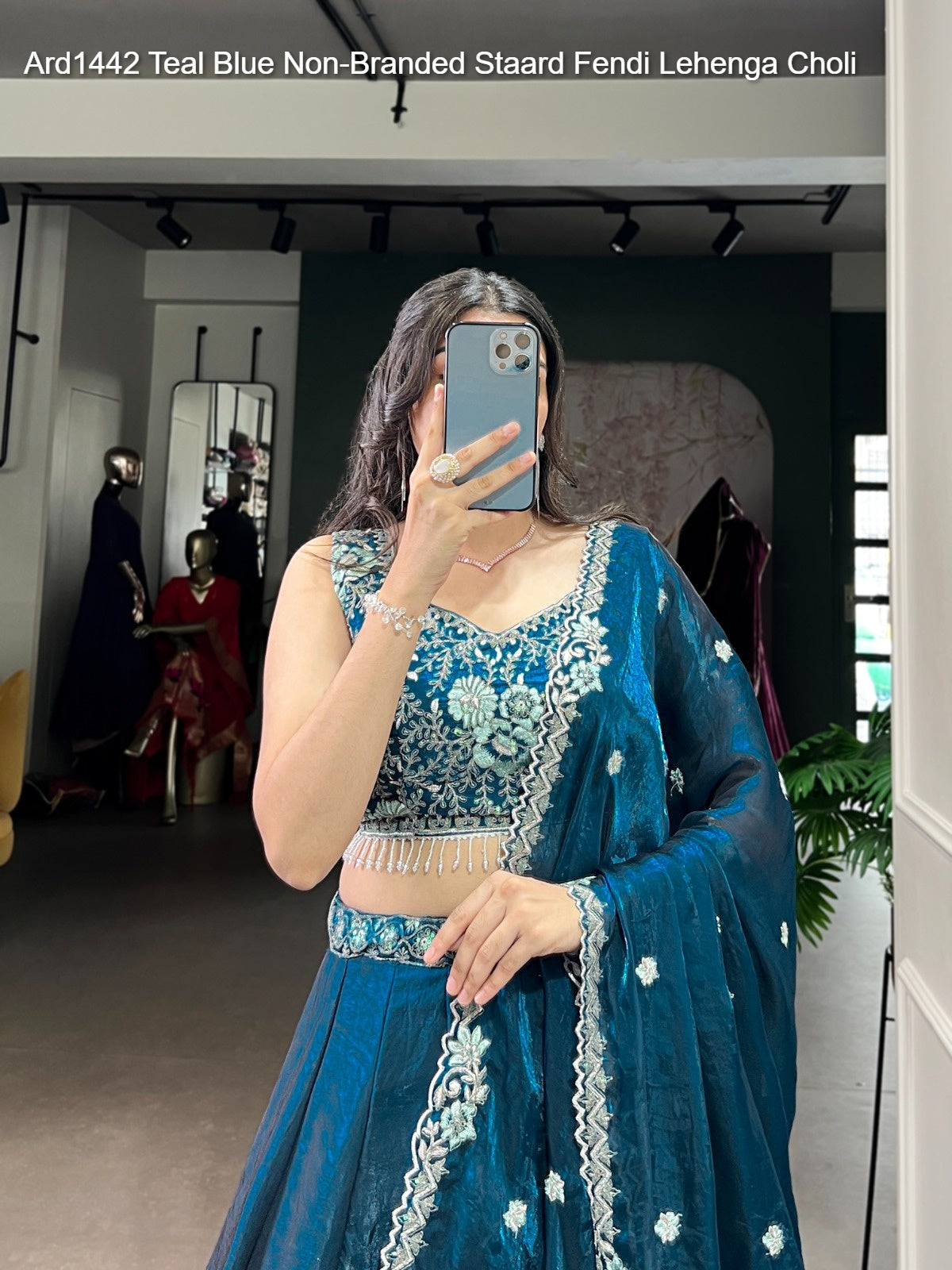 Ard1442 Teal Blue Non-Branded Staard Fendi Lehenga Choli