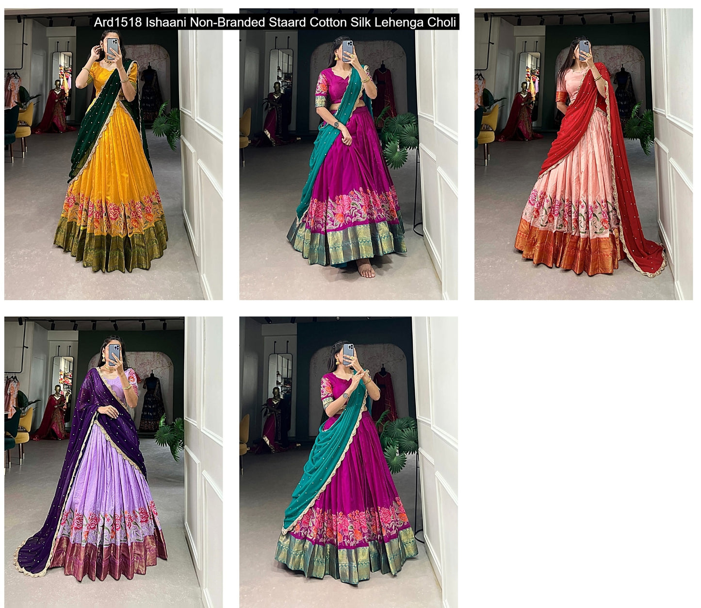 Ard1518 Ishaani Non-Branded Staard Cotton Silk Lehenga Choli