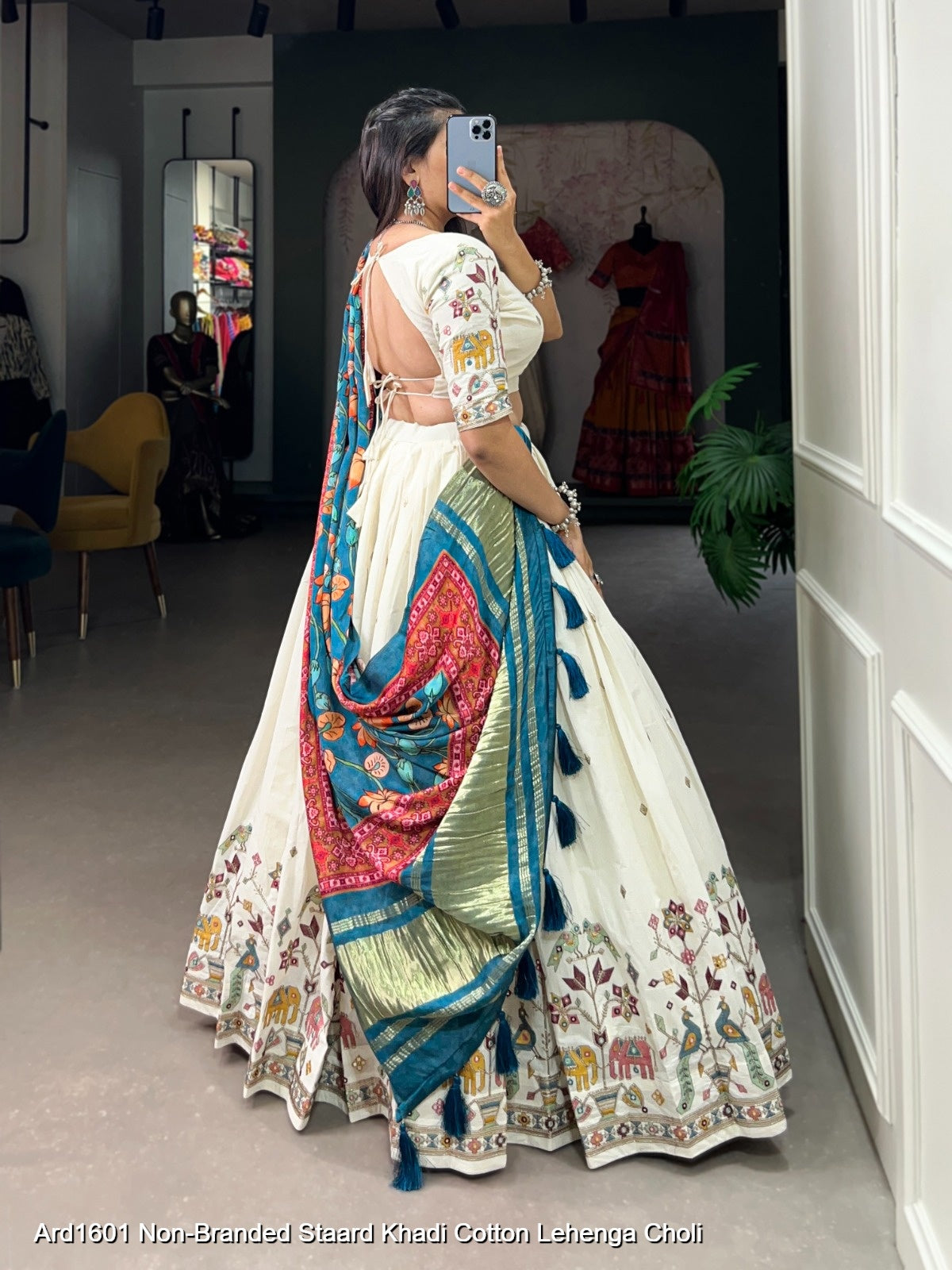 Ard1601 Non-Branded Staard Khadi Cotton Lehenga Choli