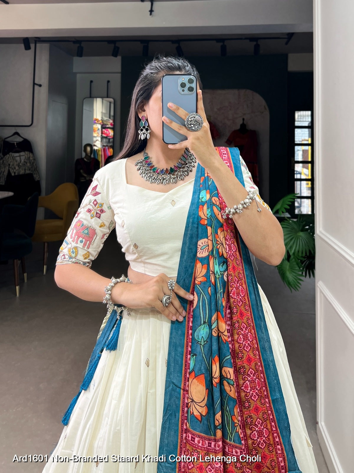 Ard1601 Non-Branded Staard Khadi Cotton Lehenga Choli