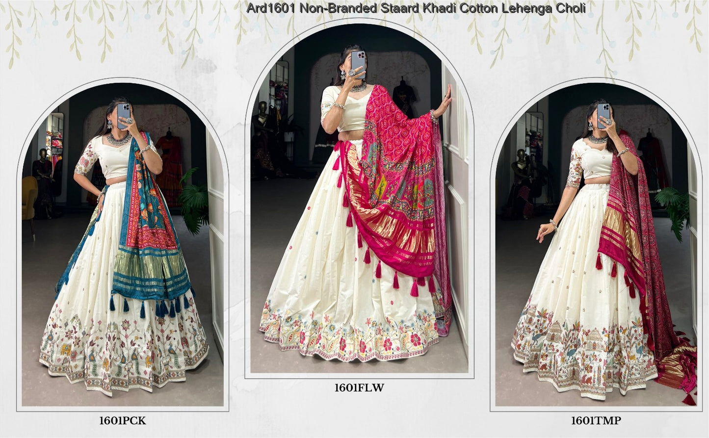 Ard1601 Non-Branded Staard Khadi Cotton Lehenga Choli