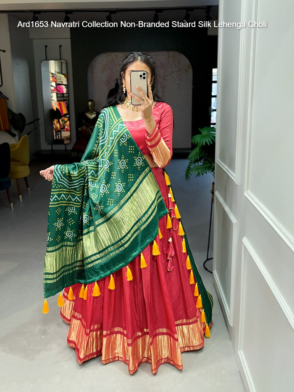 Ard1653 Navratri Collection Non-Branded Staard Silk Lehenga Choli