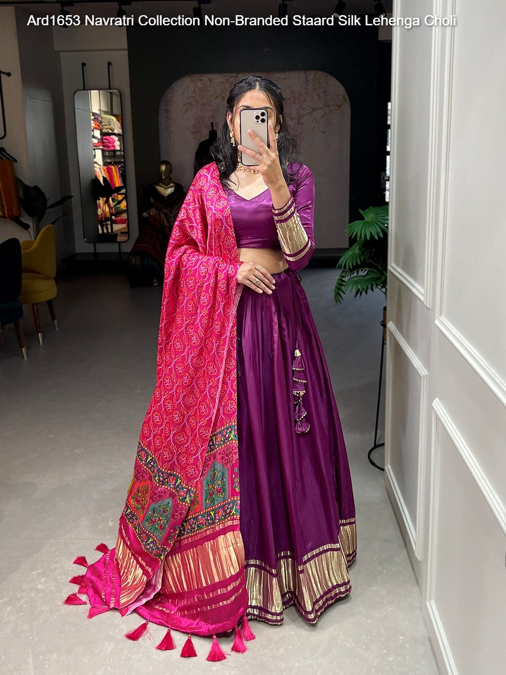 Ard1653 Navratri Collection Non-Branded Staard Silk Lehenga Choli