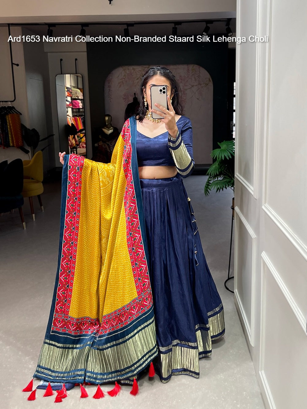 Ard1653 Navratri Collection Non-Branded Staard Silk Lehenga Choli