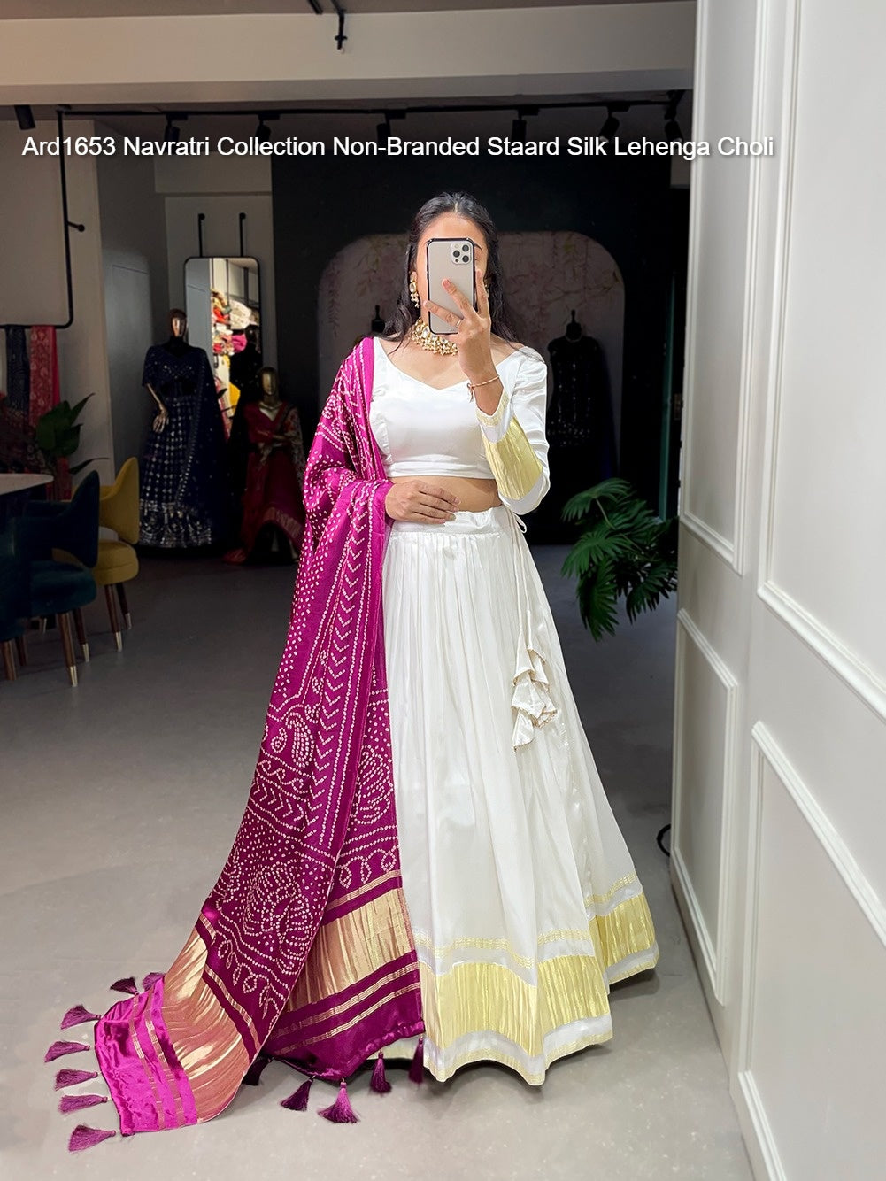 Ard1653 Navratri Collection Non-Branded Staard Silk Lehenga Choli