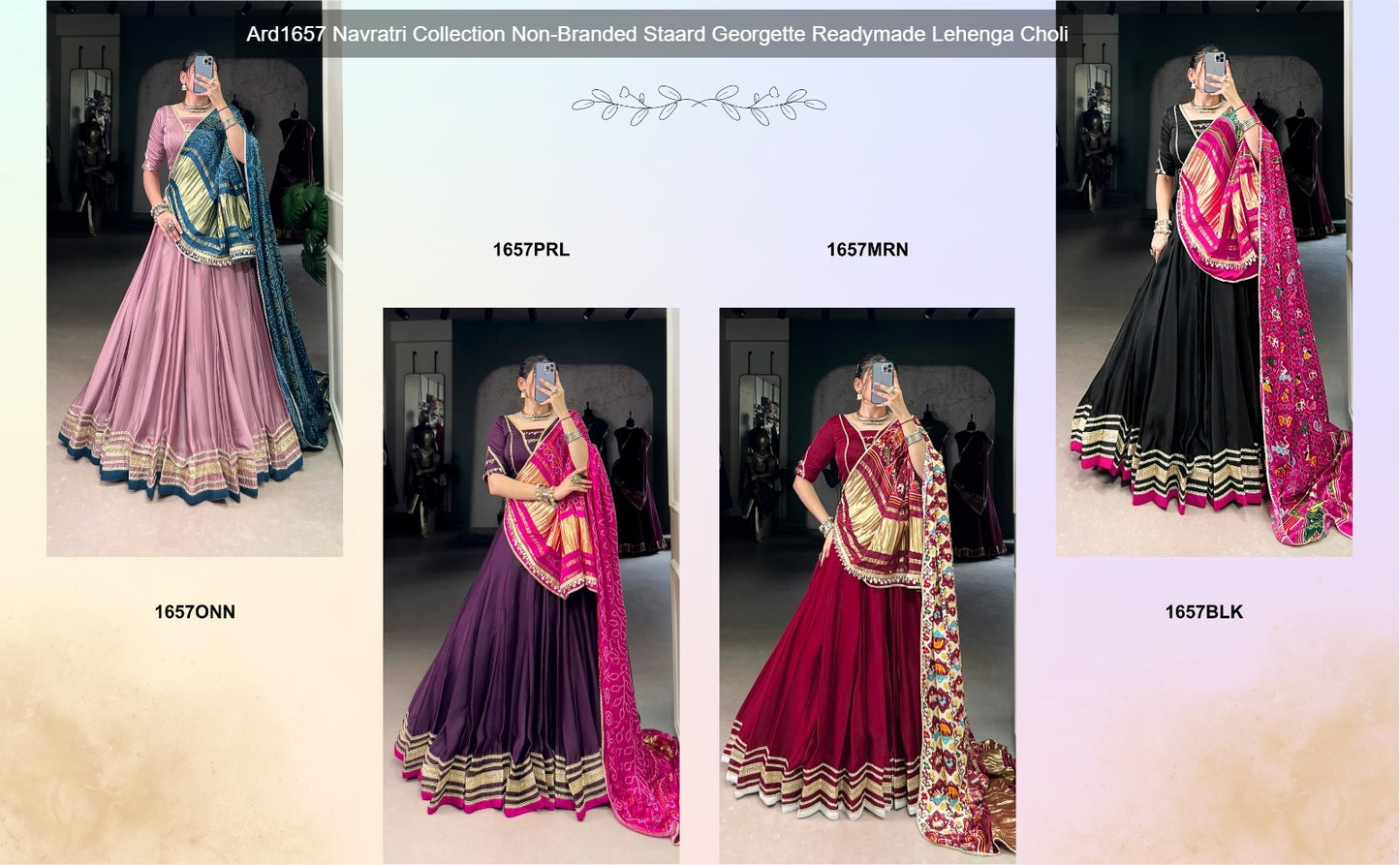 Ard1657 Navratri Collection Non-Branded Staard Georgette Readymade Lehenga Choli