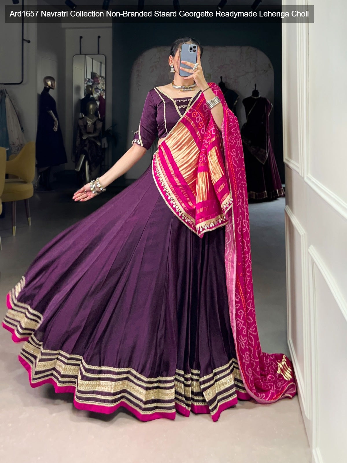Ard1657 Navratri Collection Non-Branded Staard Georgette Readymade Lehenga Choli