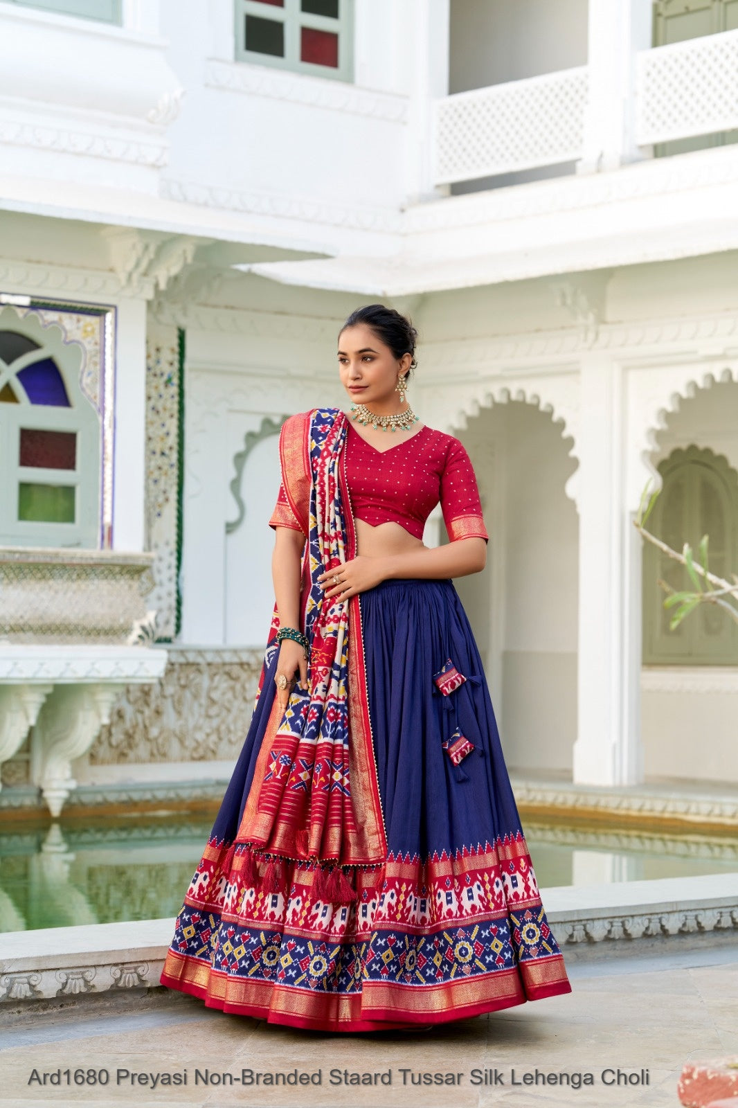 Ard1680 Preyasi Non-Branded Staard Tussar Silk Lehenga Choli