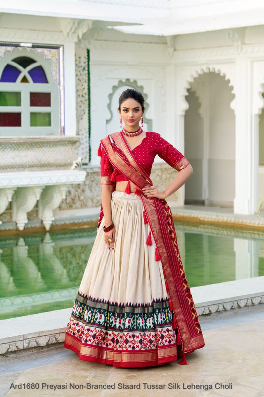 Ard1680 Preyasi Non-Branded Staard Tussar Silk Lehenga Choli