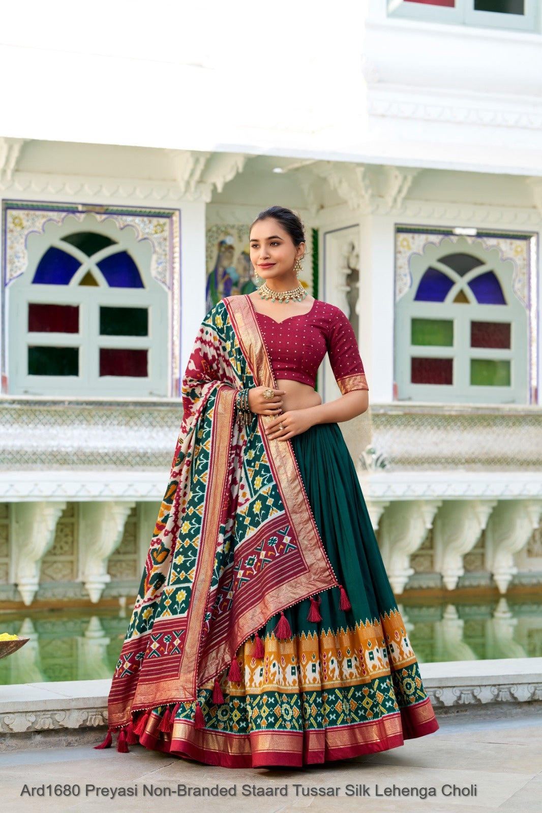 Ard1680 Preyasi Non-Branded Staard Tussar Silk Lehenga Choli
