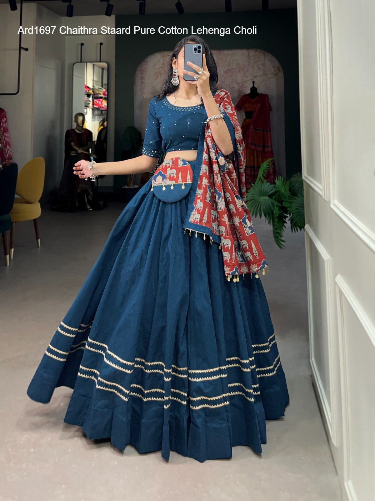 Ard1697 Chaithra Staard Pure Cotton Lehenga Choli