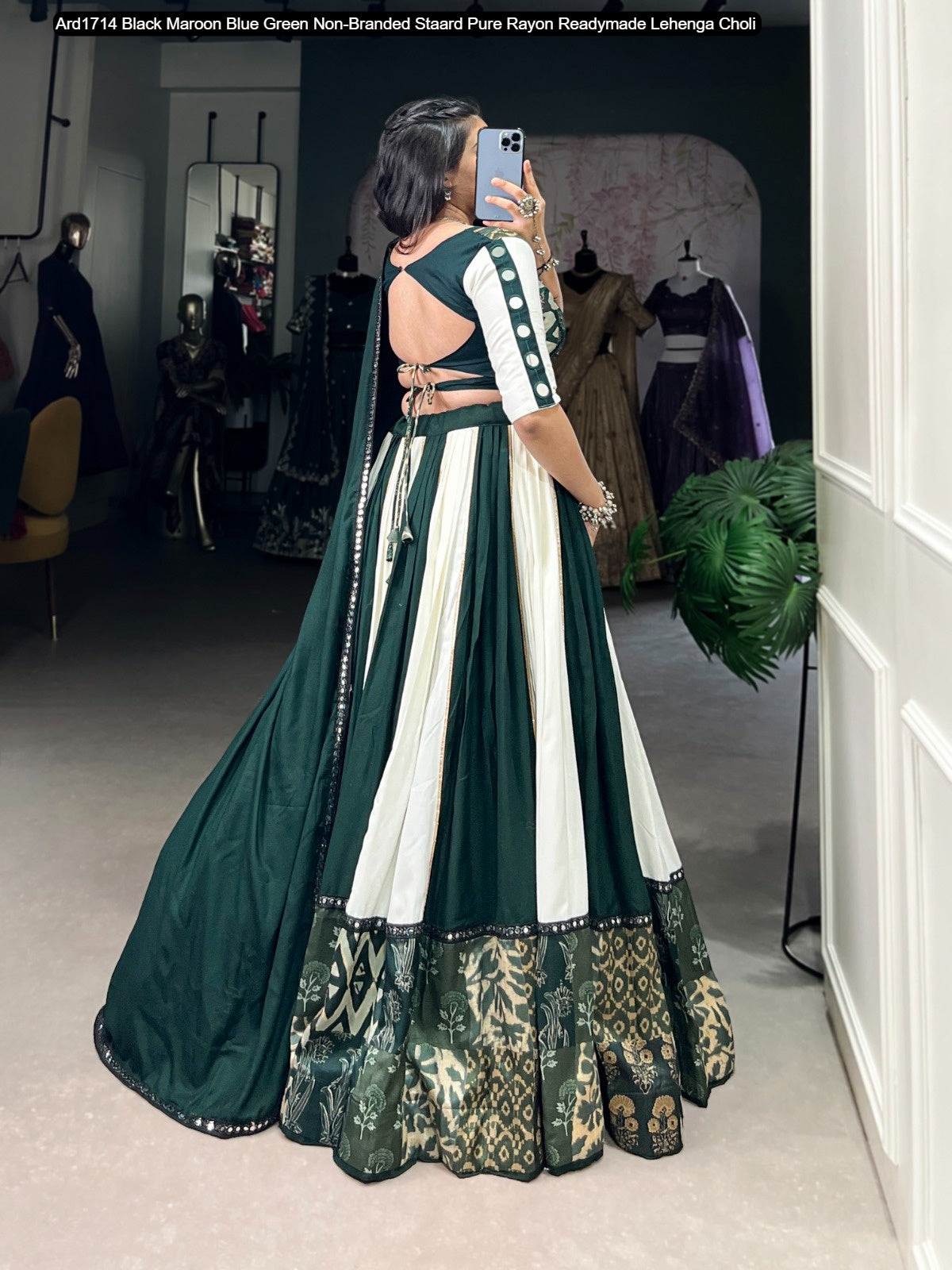 Ard1714 Black Maroon Blue Green Non-Branded Staard Pure Rayon Readymade Lehenga Choli