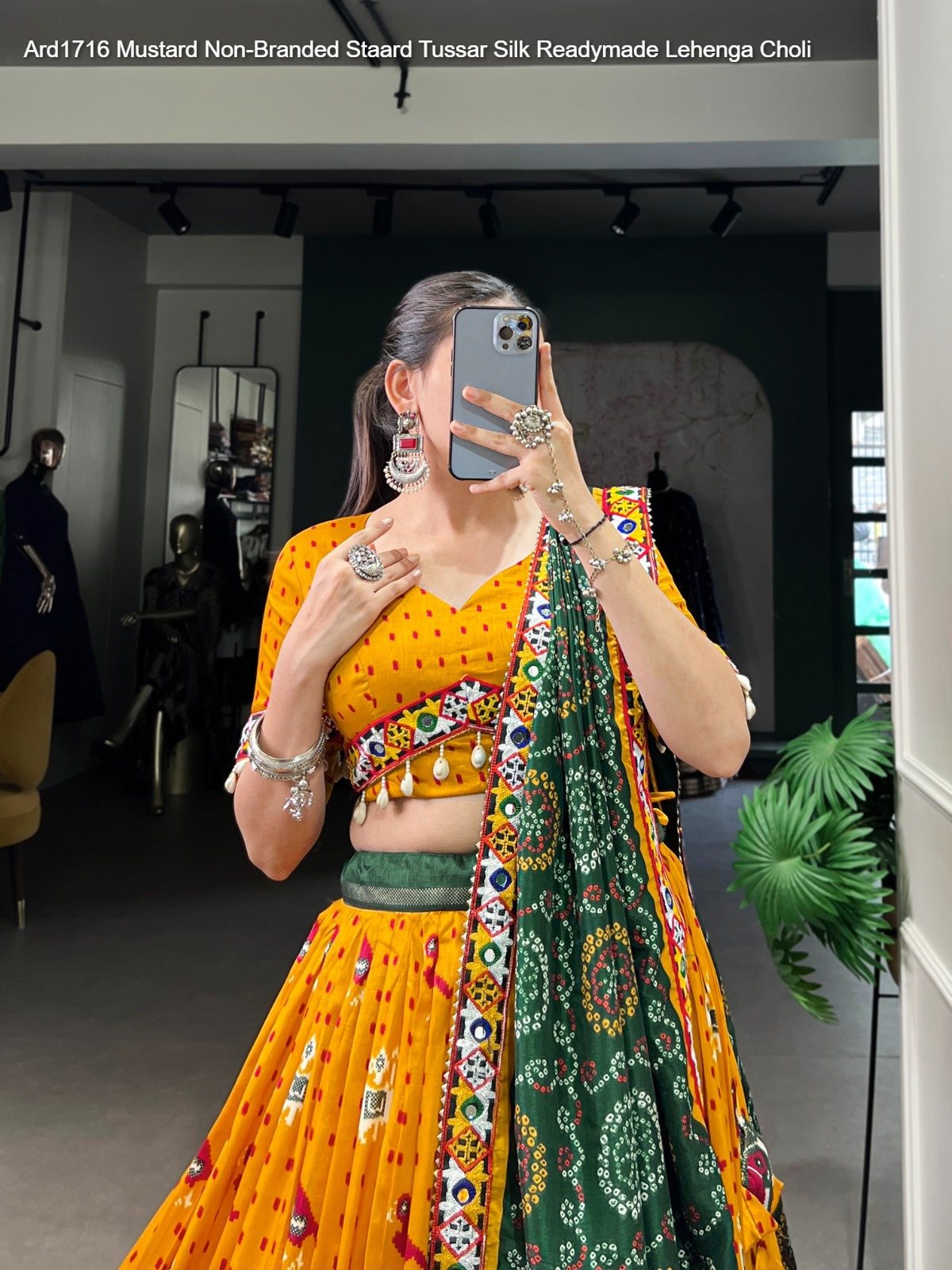 Ard1716 Mustard Non-Branded Staard Tussar Silk Readymade Lehenga Choli
