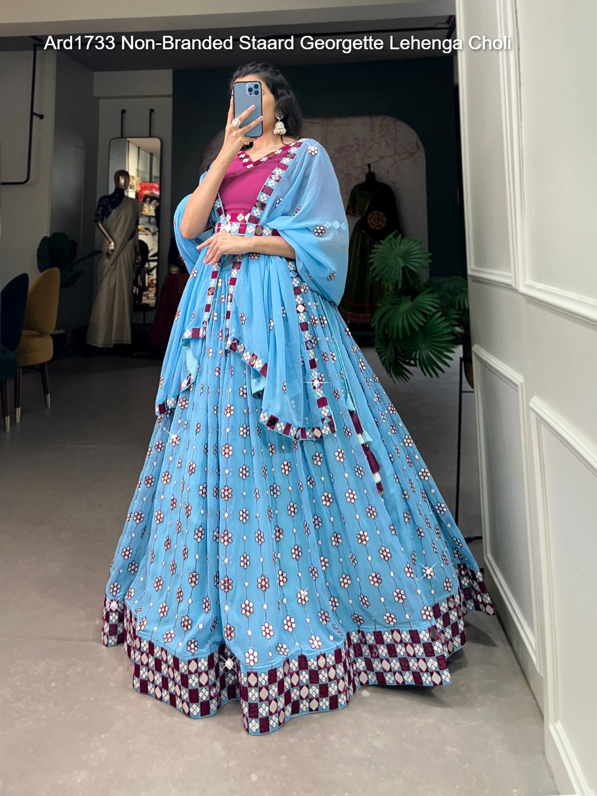 Ard1733 Non-Branded Staard Georgette Lehenga Choli