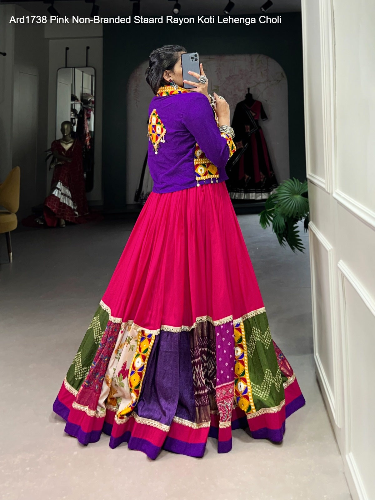 Ard1738 Pink Non-Branded Staard Rayon Koti Lehenga Choli