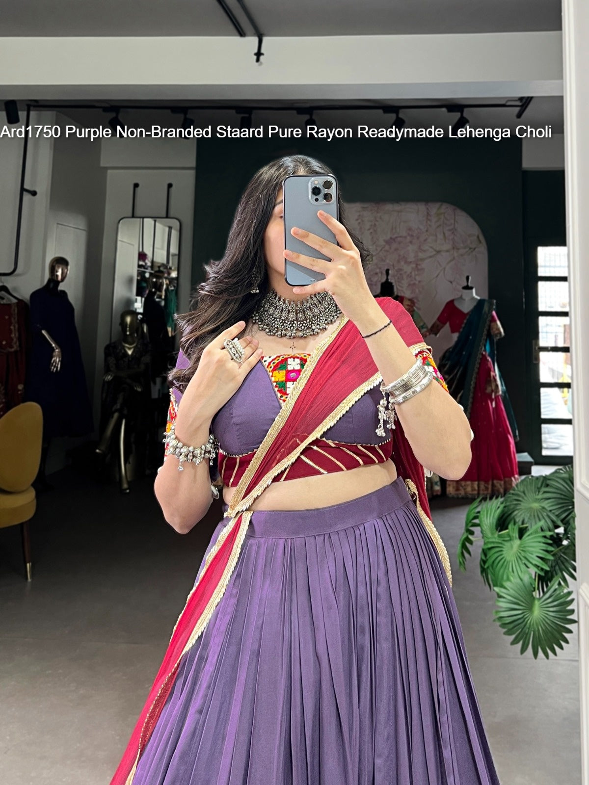Ard1750 Purple Non-Branded Staard Pure Rayon Readymade Lehenga Choli