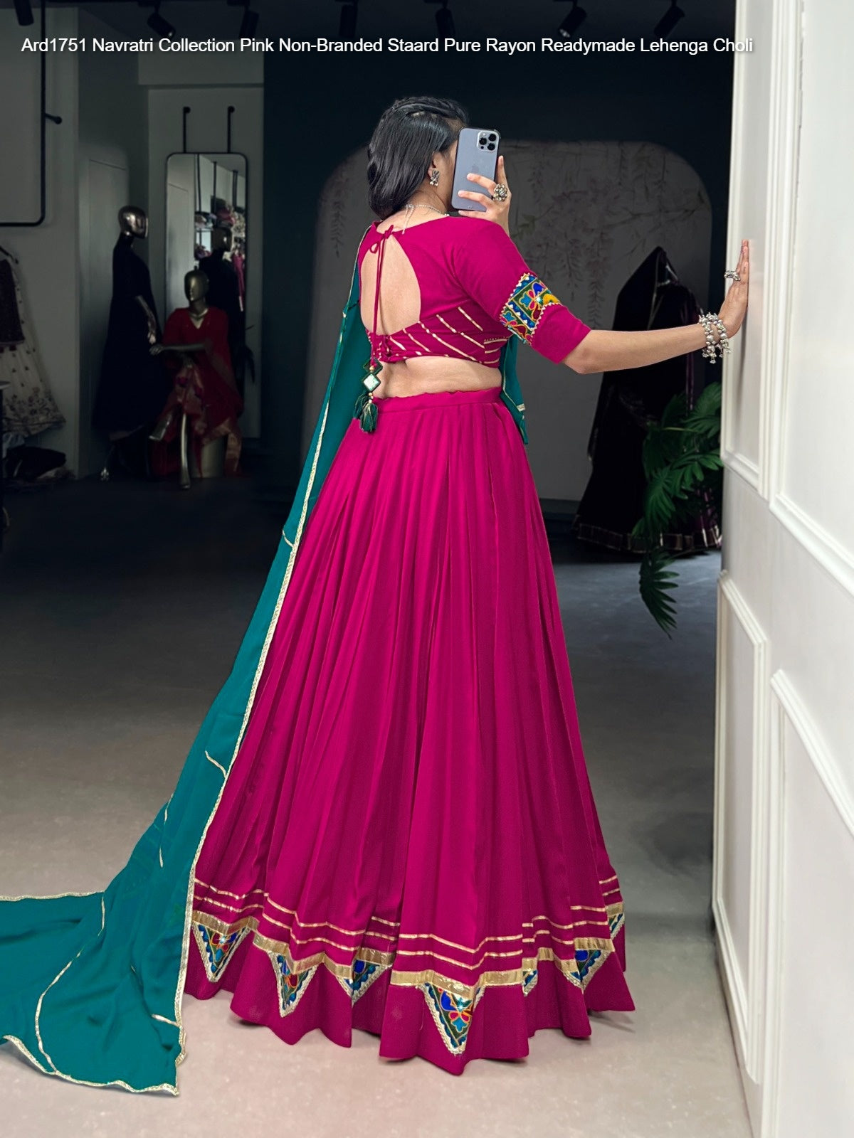Ard1751 Navratri Collection Pink Non-Branded Staard Pure Rayon Readymade Lehenga Choli