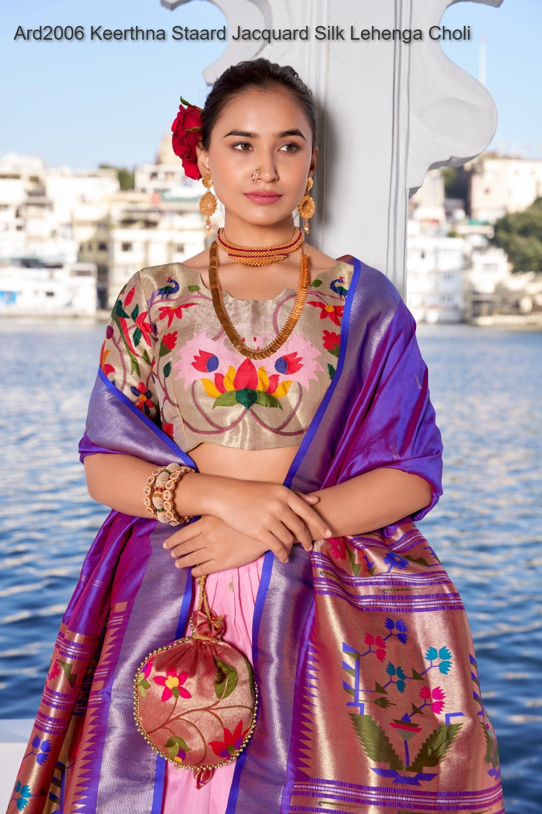 Ard2006 Keerthna Non-Branded Staard Jacquard Silk Lehenga Choli